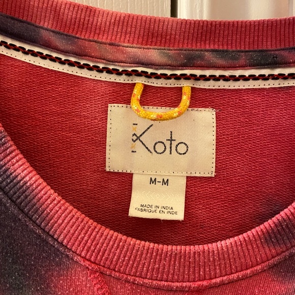 Unisex Pink and Purple Tie Dye Crewneck the brand Koto at Urban Outfitters - Picture 5 of 6